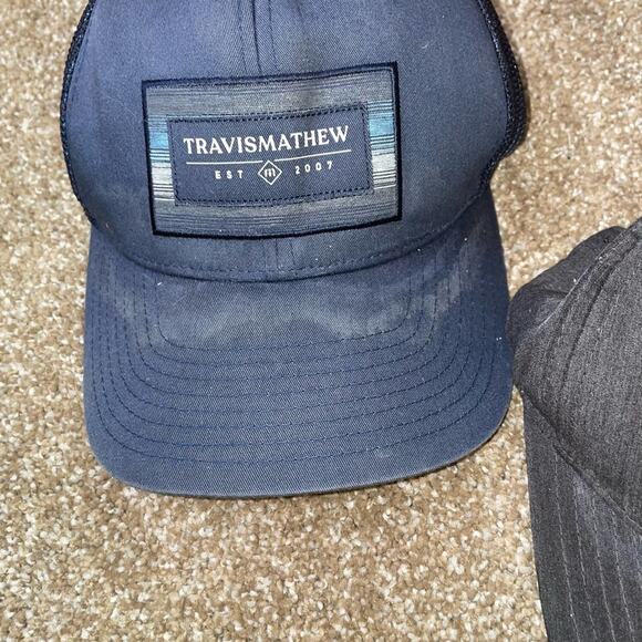 Travis Matthes hats set of two gray & Navy golf sweat stained brims SZ L XL - Picture 6 of 8